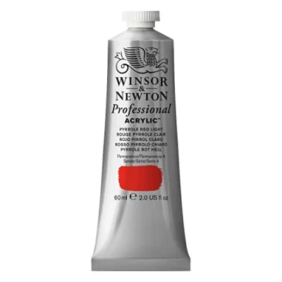 Abbildung von Winsor &amp; Newton 2320536 Professional Acrylfarbe in Künstlerqualität, hohe Farbbrillanz Deckkraft, Archivqualität, 60ml Tube Pyrrole Rot Hell
