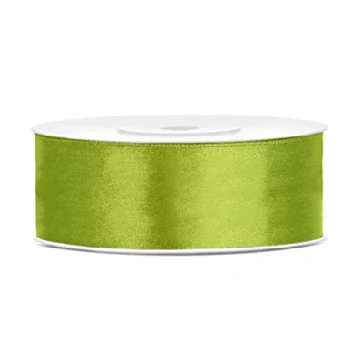 Abbildung von 25 Meter Satinband Apfelgrün 25mm Schleifenband Hellgrünes Dekoband hellgrüne Schleife Geschenkband Geschenkverpackung Blumenband Hochzeit Stoffband
