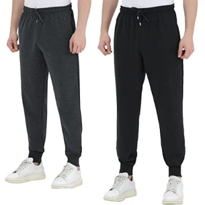 Abbildung von Smith &amp; Solo Jogginghose Herren Jogger Männer Modern Baumwolle Jungen Slim Fit Freizeithose Sporthose Training Trainingshose (L, Schwarz Anthrazit/Bündchen)