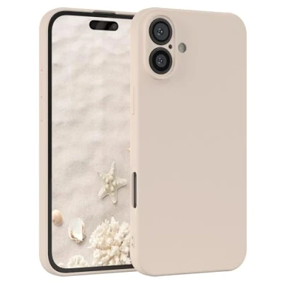 Abbildung von EAZY Case Silikonhülle für iPhone 16 Plus Hülle Silikon weich stoßfeste Handyhülle Schutzhülle mit Kameraschutz Dünn Premium Schutz Cover TPU Phone Bumper in Taupe