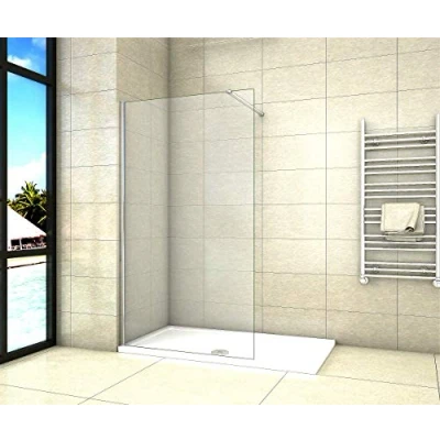 Abbildung von Aica Sanitär Duschwand Walk In Dusche 60cm Duschabtrennung 8mm NANO Glas Duschtrennwand 200cm Höhe