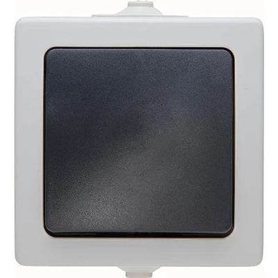 Abbildung von Kopp Nautic Kreuzschalter, Aufputz, für Feuchtraum, 250V (10A), IP44, 565756004, grau