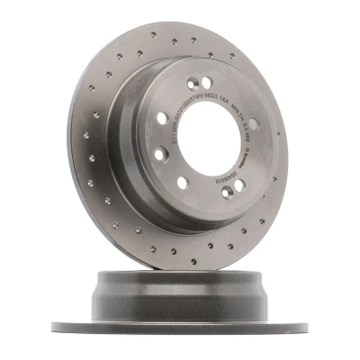 Abbildung von BREMBO 08.A869.1X Bremsscheibe 262 10 5 voll, gelocht beschichtet mit Schrauben HYUNDAI: i30 I Schrägheck, ix35, Tucson, KIA: Sportage III