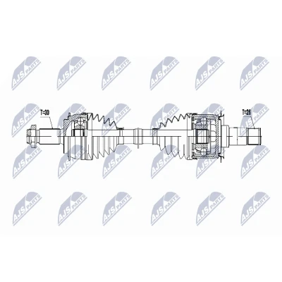 Abbildung von NTY NPW ME 072 Antriebswelle Hinterachse, Hinterachse links, rechts 860 MERCEDES BENZ: Viano, Vito Mixto, Bus