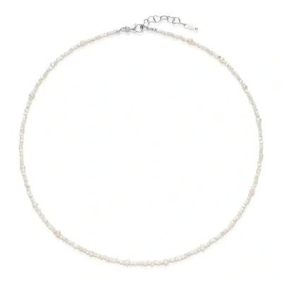 Abbildung von Materia Choker Damen Collierkettchen Muschel Perlen Creme Weiß CO 57, Verschluss aus Sterlingsilber