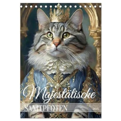 Abbildung von Majestätische Samtpfoten (Tischkalender 2025 DIN A5 hoch), CALVENDO Monatskalender