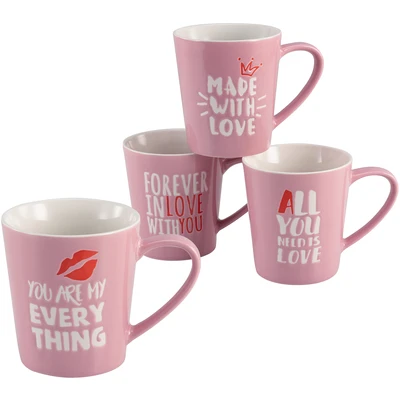 Abbildung von CreaTable Becher &quot;Kaffeebecher Love Collection&quot;, (Set, 4 tlg.), mit Liebeserklärung, Tassen Set, teilig
