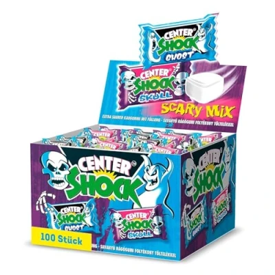 Abbildung von Center Shock Scary Mix, Box mit 100 Kaugummis, extra sauer verschiedenen Sorten, perfekt für Geburtstag, Pinata, Candy Bar &amp; Schultüte, Halloween, 400g