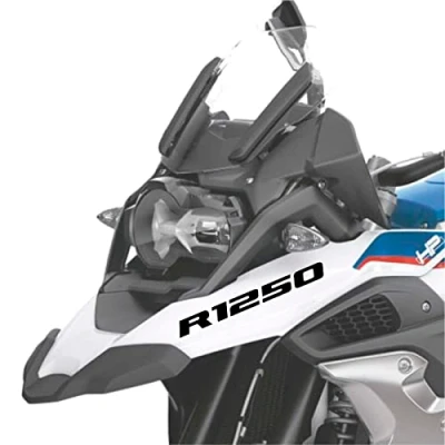 Abbildung von Black Doves Graphics 2pcs Aufkleber R1250 kompatibel für Motorrad BMW GS R 1250 HP Adventure (Schwarz)