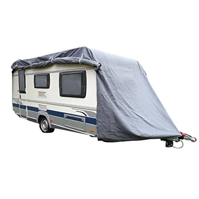 Abbildung von Green Yard Wohnwagenschutzhülle Wohnwagen Abdeckplane Caravan Cover L 610x250x220 (1 Stück, Inkl. Tragetasche), UV beständig, schimmelresistent und reißfest