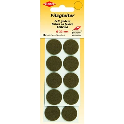 Abbildung von Kleiber Filzgleiter Durchmesser 22 mm, selbstklebend, Polyester, braun, 2,2 x 0,3 cm