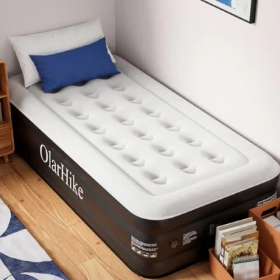 Abbildung von OlarHike Luftbett 1 Person mit Eingebauter Elektrischer Pumpe, Luftmatratze Selbstaufblasend, Premium Gästebett Aufblasbar, Aufblasbare Matratze für Camping oder Heimgebrauch 198 x 102 46 cm