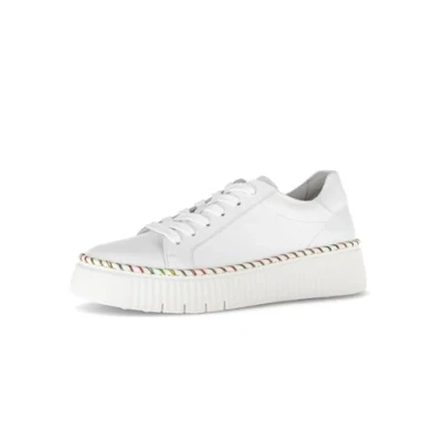 Abbildung von Gabor Damen Low Top Sneaker, Frauen Halbschuhe,Best Fitting,schnürer,Ugly Sneaker,Chunky Sneaker,dad Shoes,Weiss (Multic.),37 EU / 4 UK
