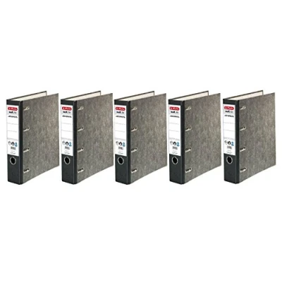 Abbildung von herlitz Wolkenmarmor Papier Doppelordner Karton 7,0 cm schwarz