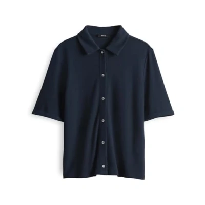 Abbildung von OPUS Kurzarm Seblusi Hemdbluse, Damen, Größe: 40, Coal blue