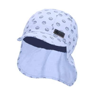 Abbildung von Sterntaler Baby Jungen Schirmmütze Nackenschutz Anker Baby, Mützen aus Baumwolle himmelblau, 47