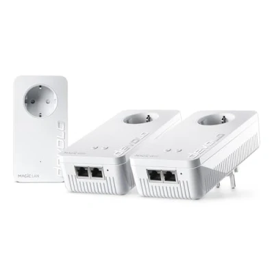Abbildung von devolo Magic 2 WiFi 6 Multiroom Kit, WLAN Powerline Adapter bis zu 2.400 Mbit/s, Mesh Steckdose, 4X Gigabit LAN, Access Point, dLAN 2.0, weiß