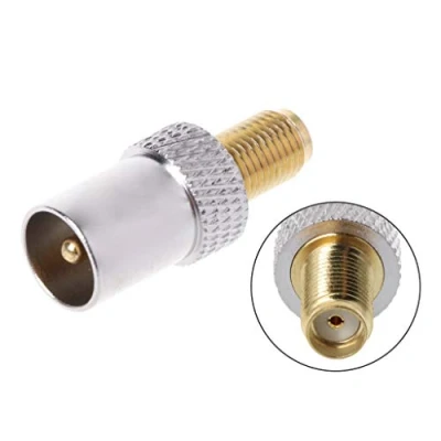 Abbildung von SMA Buchse An IEC Stecker Koaxial Adapter Anschluss Vernickelt Antenne WLAN