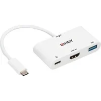 Abbildung von LINDY USB 3.1 Typ C auf HDMI Konverter mit A Port und Power Delivery