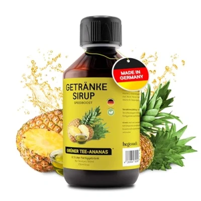 Abbildung von hCGC® Immunsystem Sirup SpeedBoost 250ml, Vegan Zuckerfreies Getränkekonzentrat für 12,5L Fertiggetränk Fruchtsirup Booster mit Vitaminen &amp; L Carnitin Grüntee Ananas