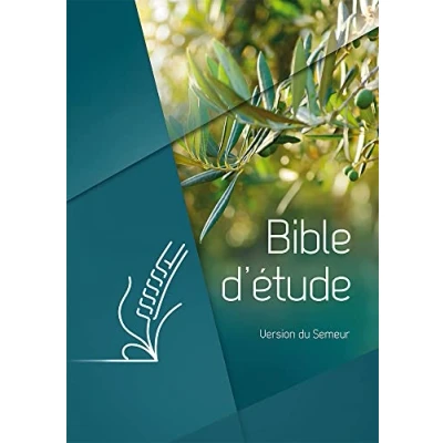 Abbildung von Bible d’étude, version du Semeur, Couverture rigide verte, motif olivier, tranche blanche: blanche