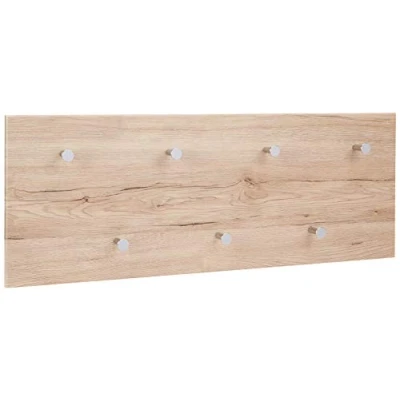 Abbildung von HAKU Möbel Wandgarderobe Chrom, Eiche San Remo, MDF, Metall Maße: B 80 cm x H 30 T 6 cm, Style: Modern