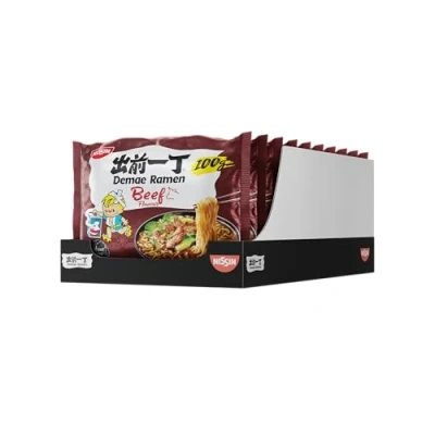 Abbildung von Nissin Demae Ramen Beef, 10er Pack, Instant Nudeln japanischer Art, mit Rindfleisch Geschmack &amp; asiatischen Gewürzen, schnell einfach zubereitet, asiatisches Essen (10 x 100 g)