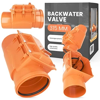 Abbildung von Rückstauklappe dn 315 PVC Abwasser Rückstauventil Rückstauverschluss Rückschlagklappe mit Verriegelbarer Rattenschutz für Abwasserrohr Abfluss