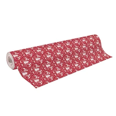 Abbildung von Clairefontaine 201889C Geschenkpapier Alliance (große Breite, 50 x 0,70m, 60g/qm, ideal für Ihre Geschenke) 1 Rolle weihnachtsbäume rot / weiß