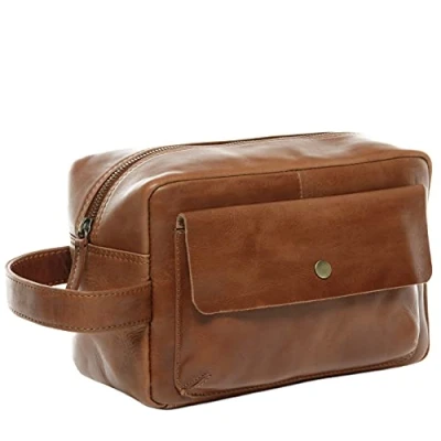 Abbildung von SID &amp; VAIN Leather Kulturtasche Simon Kosmetiktasche brauncognac, Herren, Größe: One Size, Braun cognac