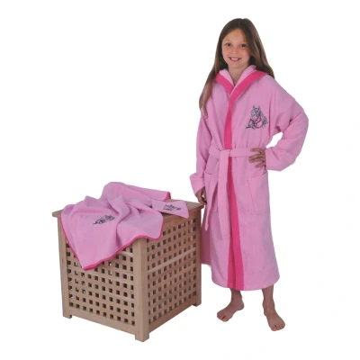 Abbildung von Mauz by Wörner Bademantel Mädchen Pferd 07 Rosa Frottee (116)