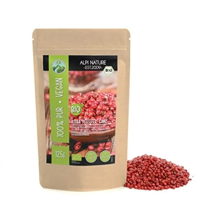 Abbildung von Bio Pfeffer rosa (125g), Pfefferkörner, aus kontrolliert biologischem Anbau, Pfefferkörner laborgeprüft, 100% rein und naturbelassen