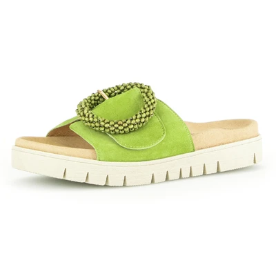 Abbildung von Gabor Pantolette flach, Damen, Größe: 36, Grün Schuhe
