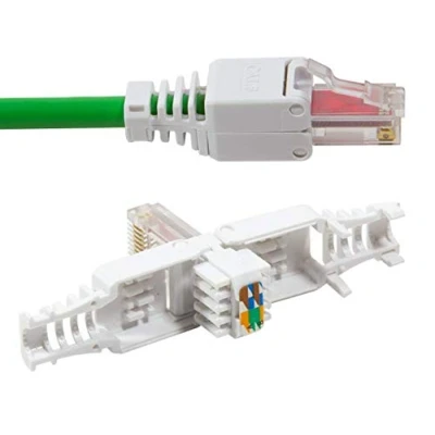 Abbildung von odedo 4er Pack RJ45 Crimpstecker werkzeugfrei CAT 6 RJ 45 Netzwerkstecker Steckverbinder CAT6 Crimp Stecker für Patchkabel bis 6.3mm AWG 23 26 werkzeugfreie Montage