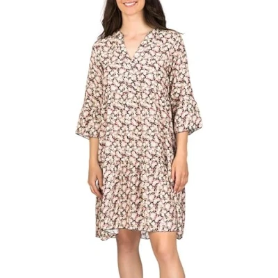 Abbildung von DENIMFY Sommerkleid Damen Kleid DFFrida A Linie 3/4 Arm Freizeitkleid mit V Ausschnitt aus 100% Viskose