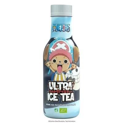 Abbildung von ULTRA ICE TEA Bio Eistee Veganer Früchtetee mit dem One Piece Charakter Chopper Fruchtiger Hibiskusblütengeschmack 1 x 500 ml Einweg
