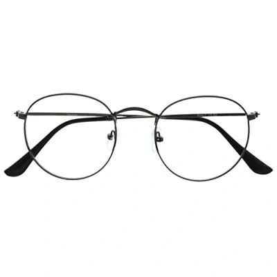 Abbildung von OPULIZE Sol Lesebrille Blaulichtfilter Runder Metall Retro Rahmen Verbessern Den Schlaf Computer Gaming Entspiegel Metallgrau Herren Damen B94 7 +1.00