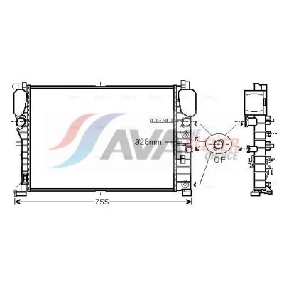 Abbildung von Kühler, Motorkühlung AVA QUALITY COOLING MSA2459