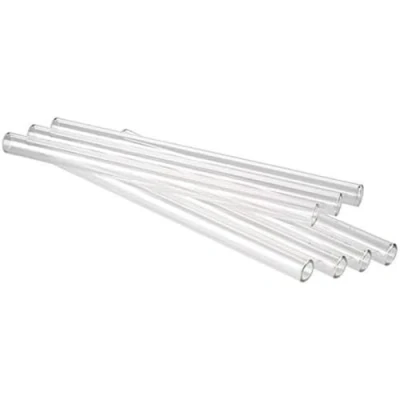 Abbildung von APS Trinkhalme, Getränkehalm, Trinkröhrchen aus Glas, 7er Set, Ø 1 cm, transparent, 15 spülmaschinengeeignet, mehrfach verwendbar