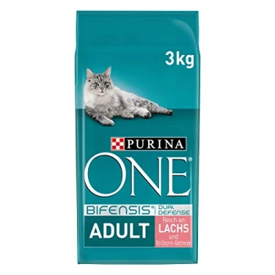 Abbildung von PURINA ONE Bifensis Adult Katzentrockenfutter: reich an Lachs, stärkt natürliche Abwehrkräfte, für gesunde Knochen, Haut, Zähne &amp; Harnwege I ab 1 Jahr
