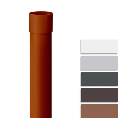 Abbildung von INEFA Fallrohr Kunststoff 200 cm DN100 / 100mm, Braun, Dachrinnenzubehör, einfache Steckmontage, Made in Germany