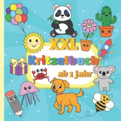 Abbildung von Kritzelbuch ab 1 Jahr: 110 Motiven zum Ausmalen für Mädchen und Jungen Malbuch Kinder Jahr
