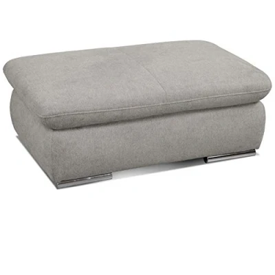 Abbildung von Cavadore Hocker Alkatraz / Polsterhocker passend zum Ecksofa oder zur Wohnlandschaft Modernes Design 101 x 43 68 Hellgrau