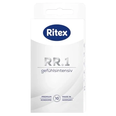 Abbildung von Ritex Kondome RR.1 Gefühlsintensive 10 Stück für intensives Empfinden, mit Gleitfilm &amp; seidenzarter Oberfläche vegan, dermatologisch getestet, Made in Germany