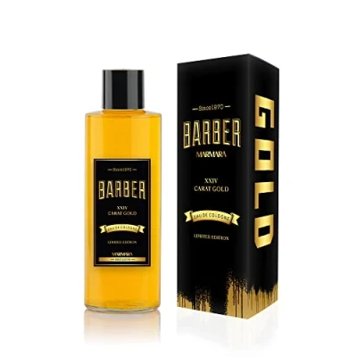 Abbildung von BARBER MARMARA Black Gold Limited Edition Eau de Cologne 500ml Herren Duftwasser Glasflasche Sonderedition Geschenkverpackung Barbershop Duft Aftershave Geschenk für Männer