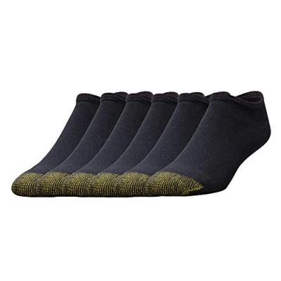 Abbildung von Gold Toe Herren 656f Cotton No Show Athletic Socks, Multipairs Lässige Socken, Schwarz, L EU