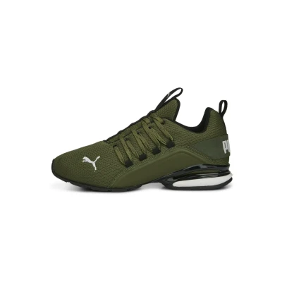 Abbildung von Puma Axelion Refresh Laufschuhe Herren Green Moss/Black/Feather Gray Größe: 39
