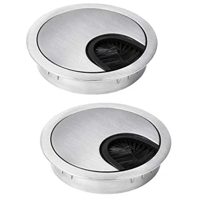 Abbildung von ONECONCEPT Kabelkanal Kabeldurchführung 2er Set 60 mm Metall Borstendichtung