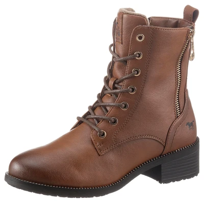 Abbildung von Mustang Schnürstiefelette, Damen, Größe: 36, Cognac Schuhe