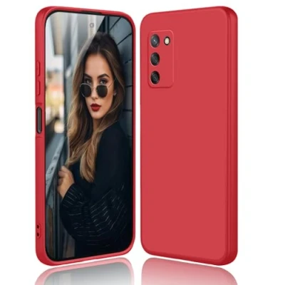 Abbildung von DESSEN Hülle für Nokia G22 Handyhülle Flüssige Silikon Schutzhülle Stoßfest Kameraschutz Case Dünn Weiche TPU Bumper Cover mit Kratzfestem Mikrofaserfutter, Rot